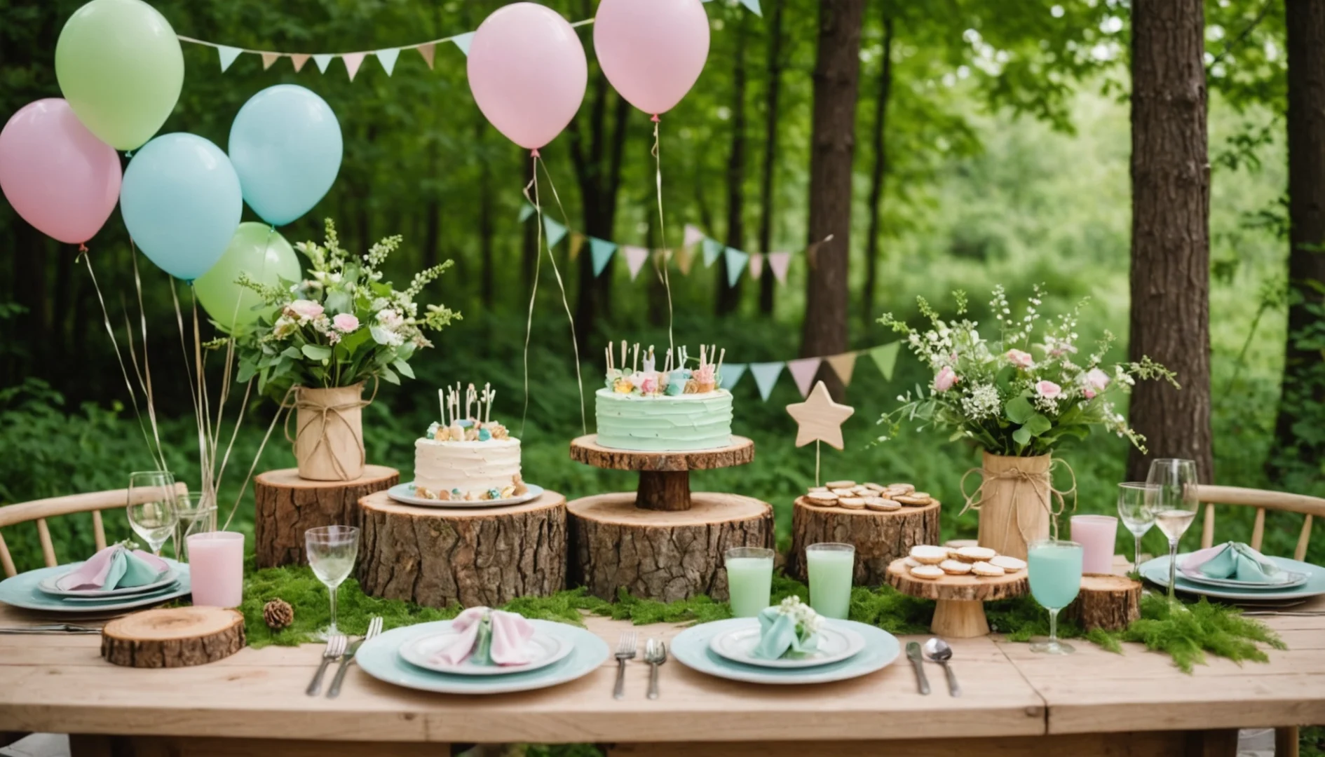 déco anniversaire nature et bois